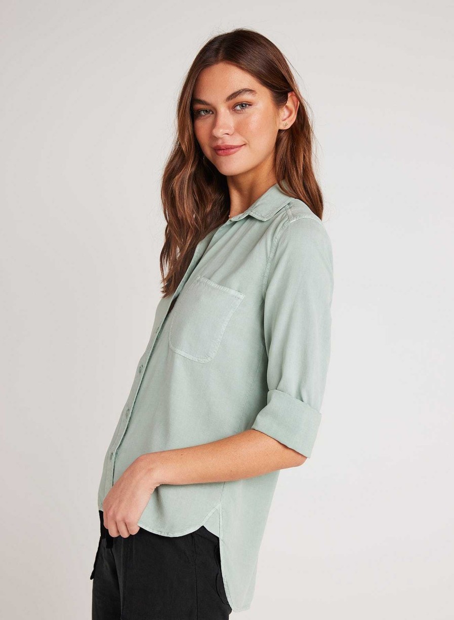 Best Bella Dahl Overhemd Staart Button Down - Oase Groen