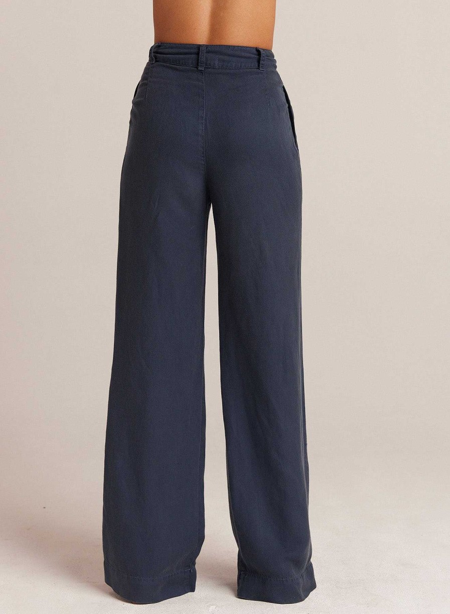 Best Bella Dahl Greta Geplooide Broek Met Wijde Pijpen - Coastal Navy