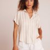 Clearance Bella Dahl Overhemd Met Korte Mouwen En Manchetten - Playa Sand Stripe