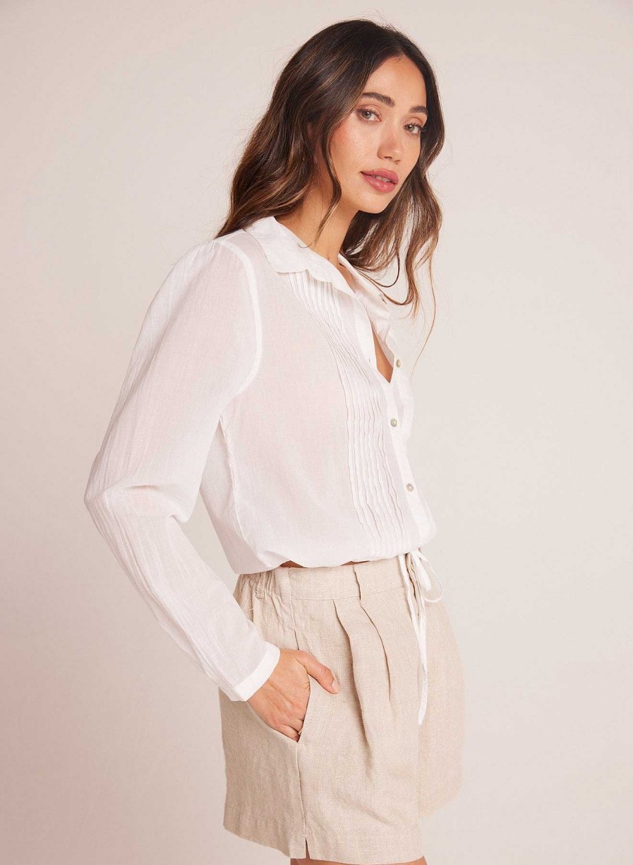 Best Bella Dahl Biezen Crop Button Down - Wit