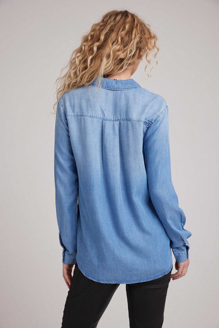 Clearance Bella Dahl Klassieke Button-Down Met Twee Zakken - Medium Ombre-Wassing