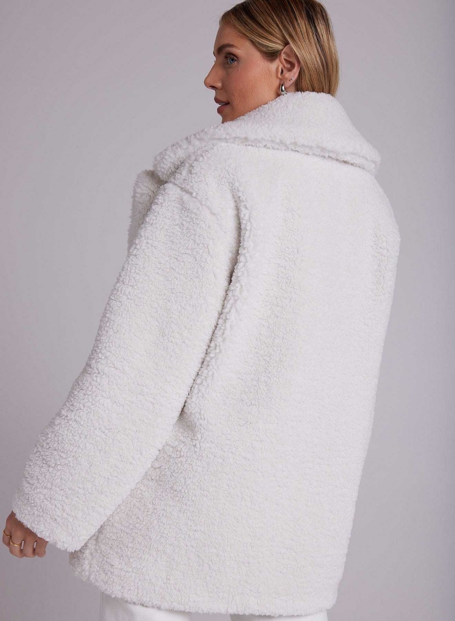 Wholesale Bella Dahl Oversized Teddyjas Met Inkepingskraag - Winterwit