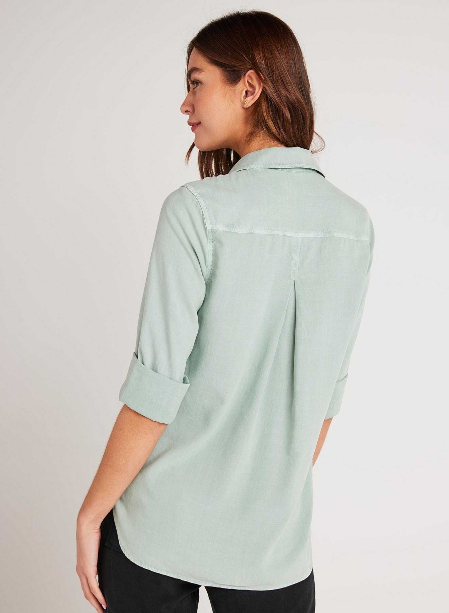 Best Bella Dahl Overhemd Staart Button Down - Oase Groen