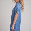 Online Bella Dahl A-Lijn Jurk Met Opgerolde Tabmouwen - Medium Ombre Wassing