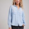 Wholesale Bella Dahl Klassieke Button-Down Met Twee Zakken - Sunbleach Wash