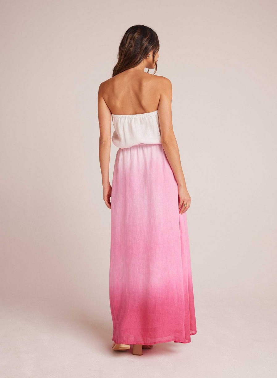 Online Bella Dahl Strapless Linnen Maxi-Jurk - Roze Ombre-Kleurstof