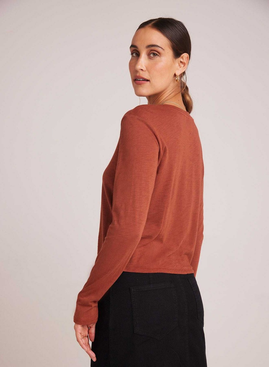 Best Bella Dahl T-Shirt Met Lange Mouwen En Ronde Hals - Herfst Amber