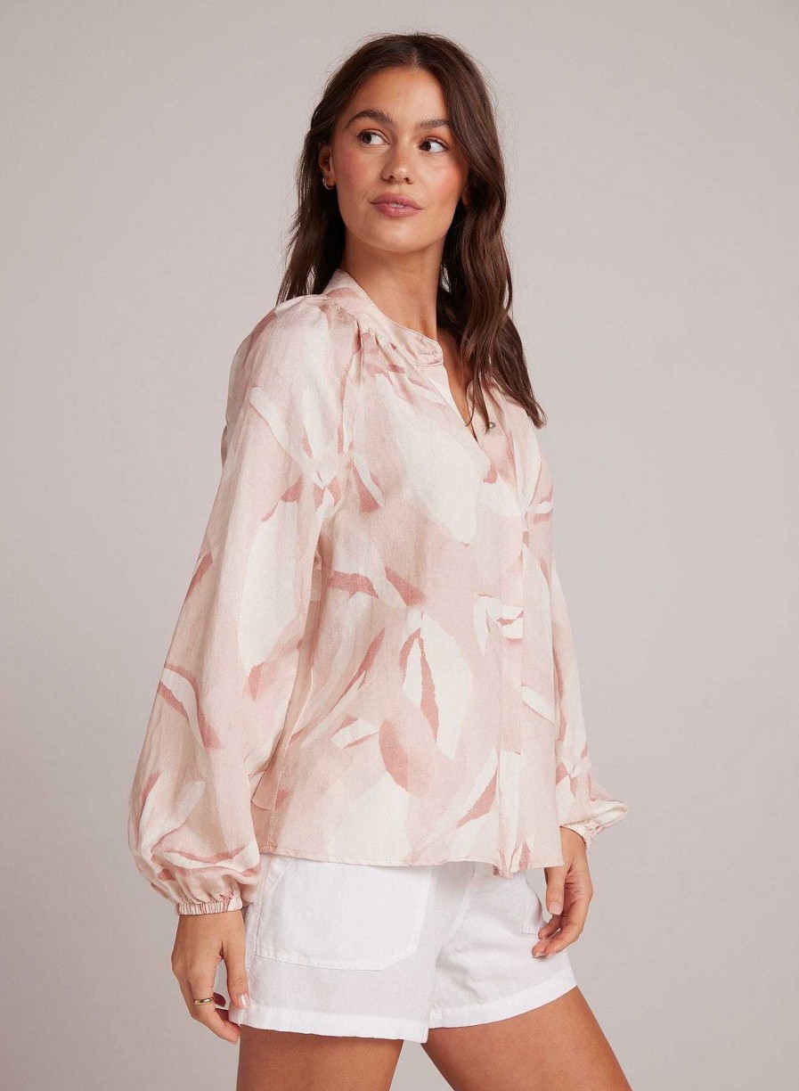 Best Bella Dahl Gesmokt Raglanshirt Met Lange Mouwen En Fresco-Bloemenprint