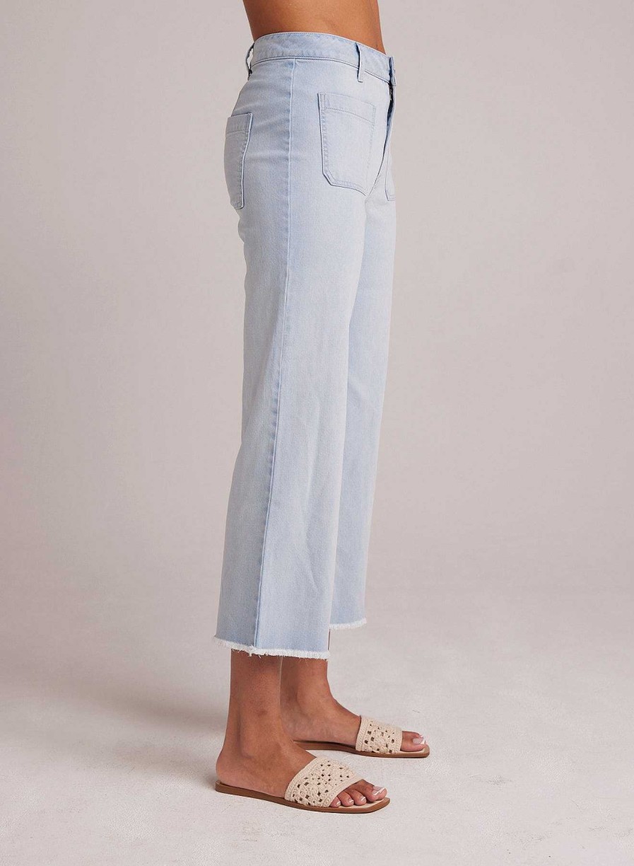 Online Bella Dahl Sarah Frayed Zoom Wide Leg Crop - Ocean Mist Wash