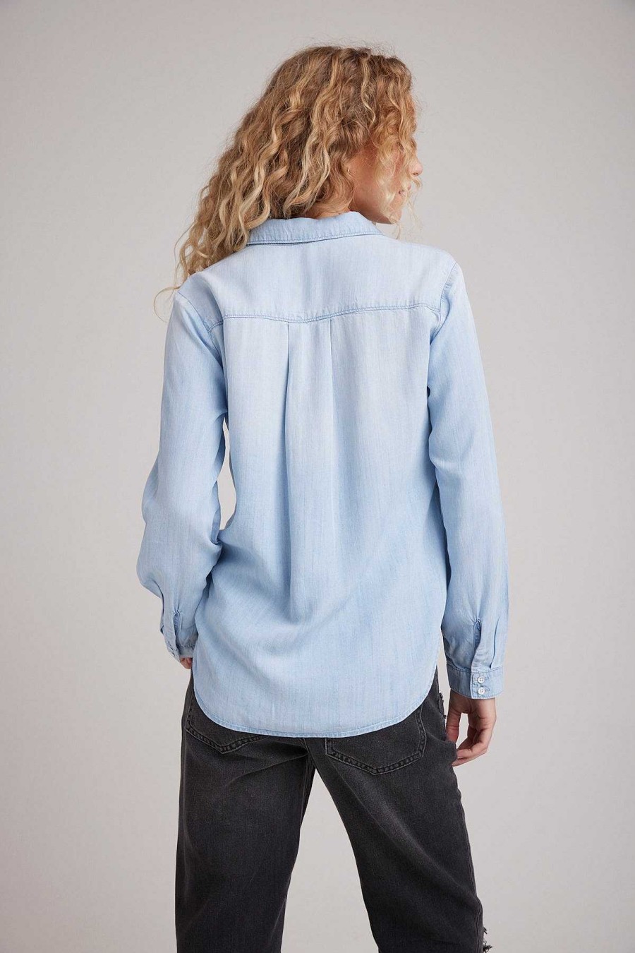 Online Bella Dahl Klassieke Button-Down Met Twee Zakken - Sunbleach Wash