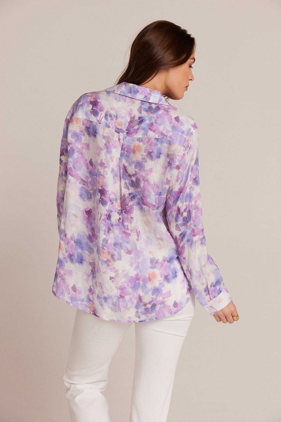 Clearance Bella Dahl Linnen Zak Met Knoopsluiting - Iris Bloemenprint