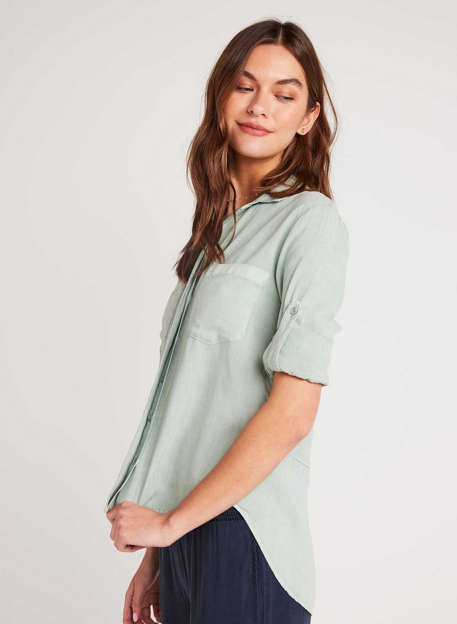 Online Bella Dahl Split Achterkant Button Down - Oase Groen