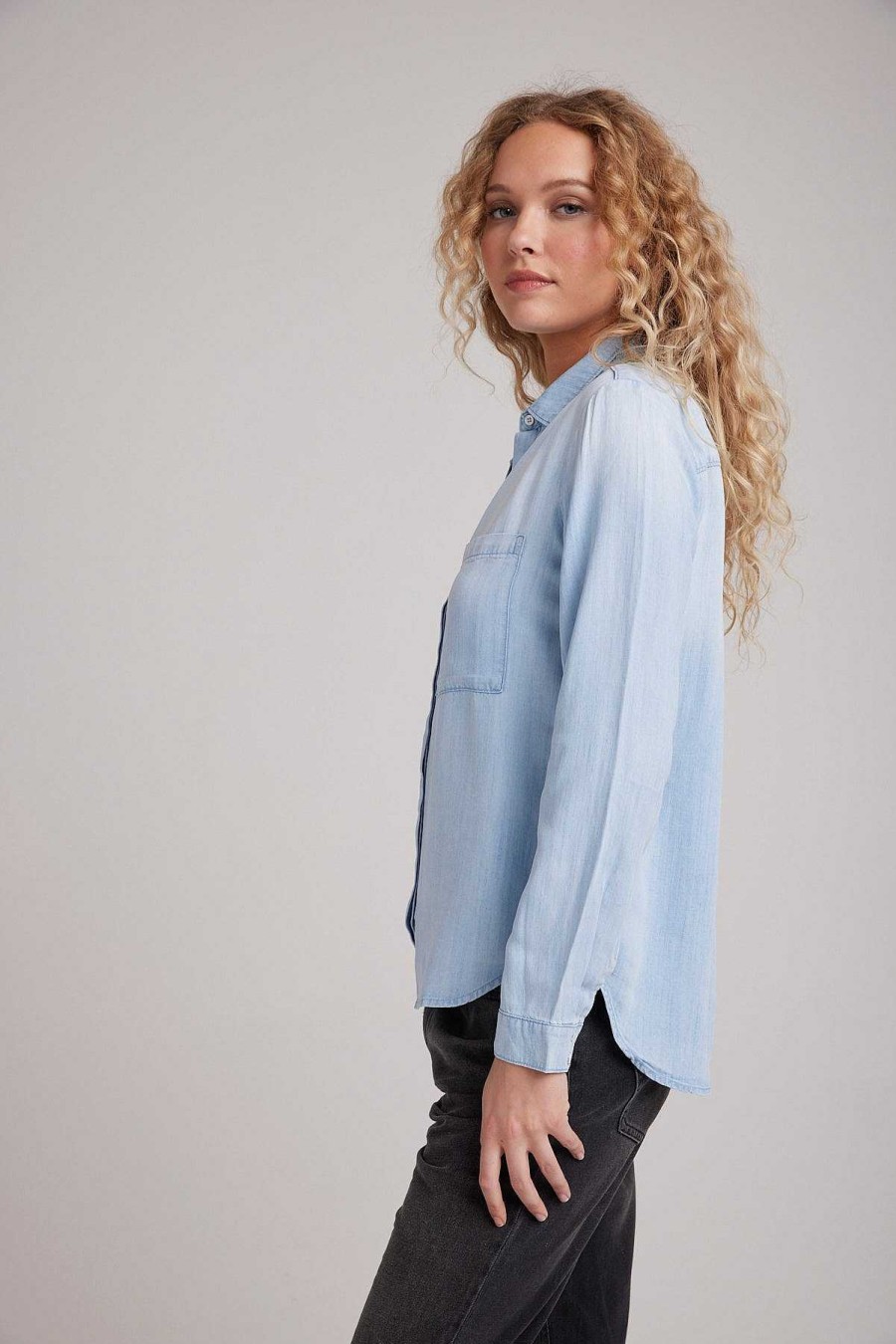 Online Bella Dahl Klassieke Button-Down Met Twee Zakken - Sunbleach Wash