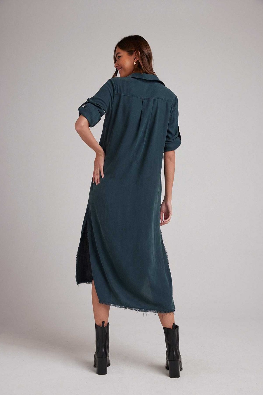 Clearance Bella Dahl Maxi-Shirtjurk - Jade Night