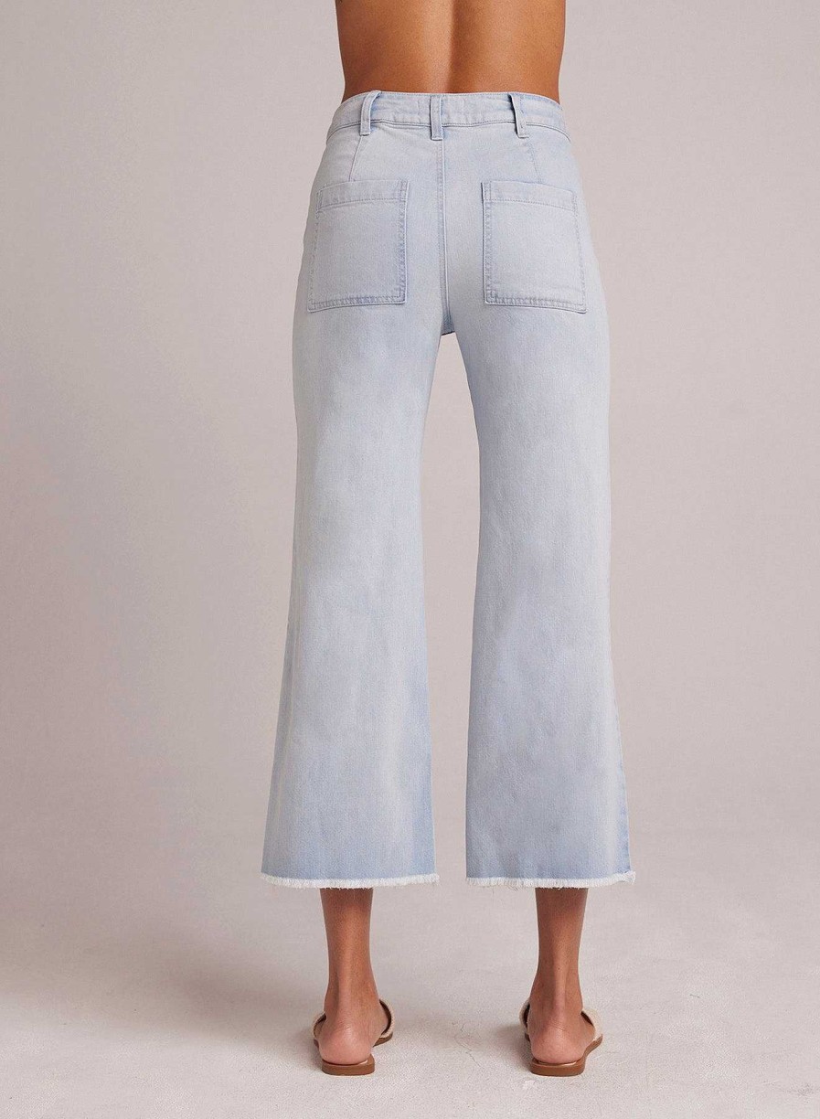 Online Bella Dahl Sarah Frayed Zoom Wide Leg Crop - Ocean Mist Wash