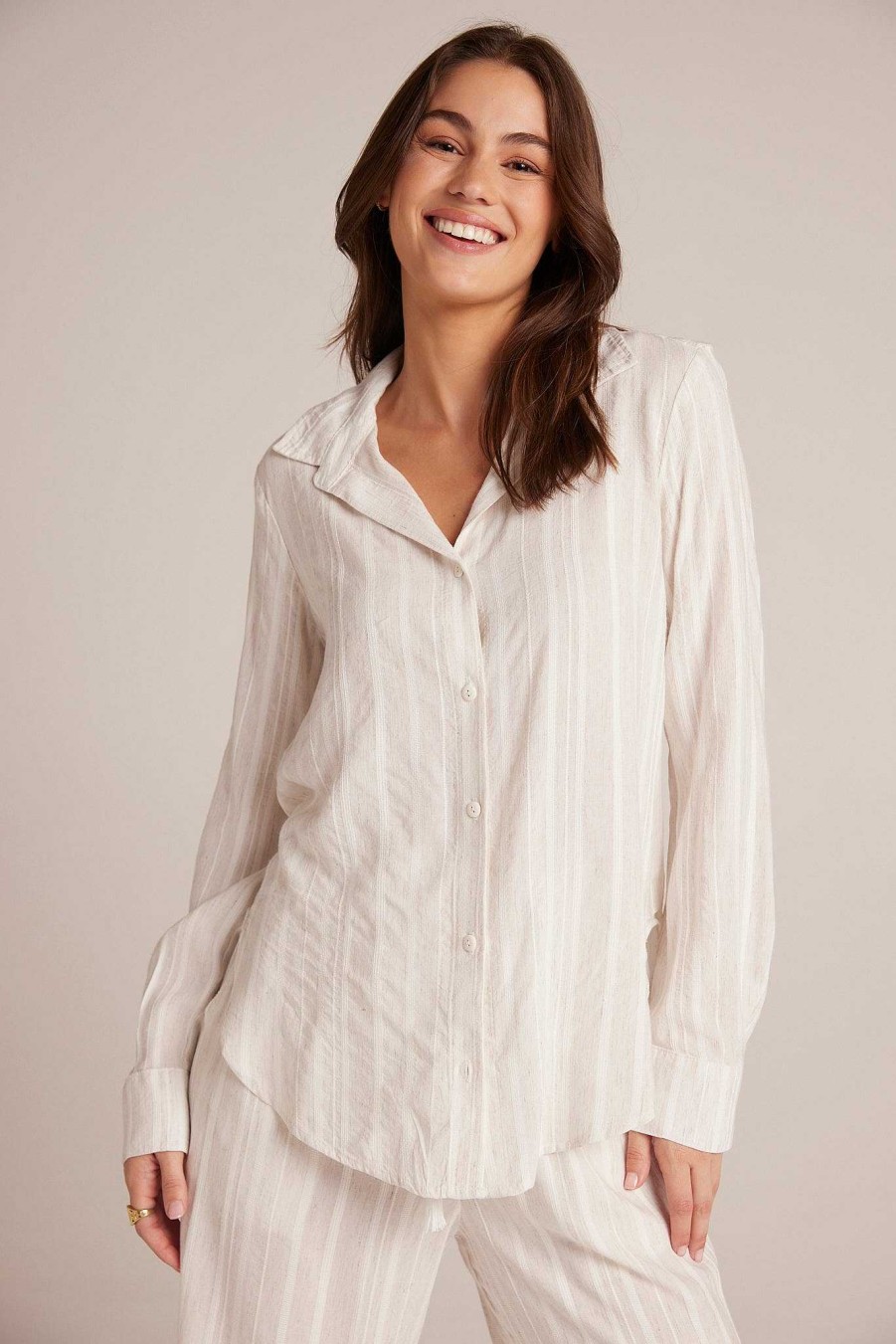 New Bella Dahl Flowy Button-Down - Witte Zandstreep