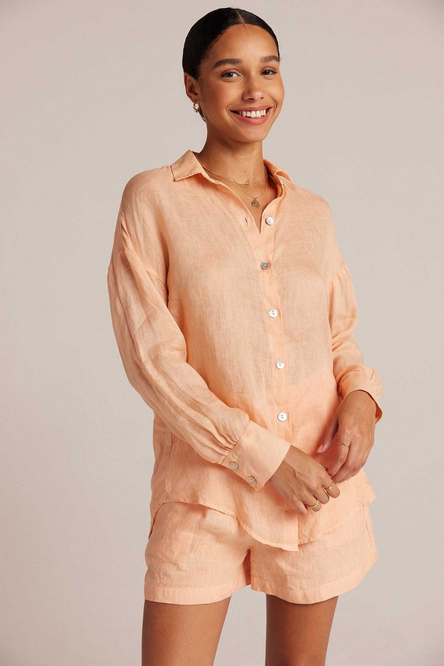 Hot Bella Dahl Vriendje Button Down - Peach Parker