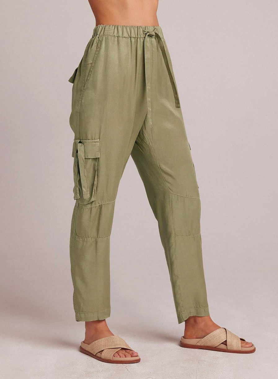 Online Bella Dahl Zephyr Utility-Broek Met Stropdaszak - Kaki Leger