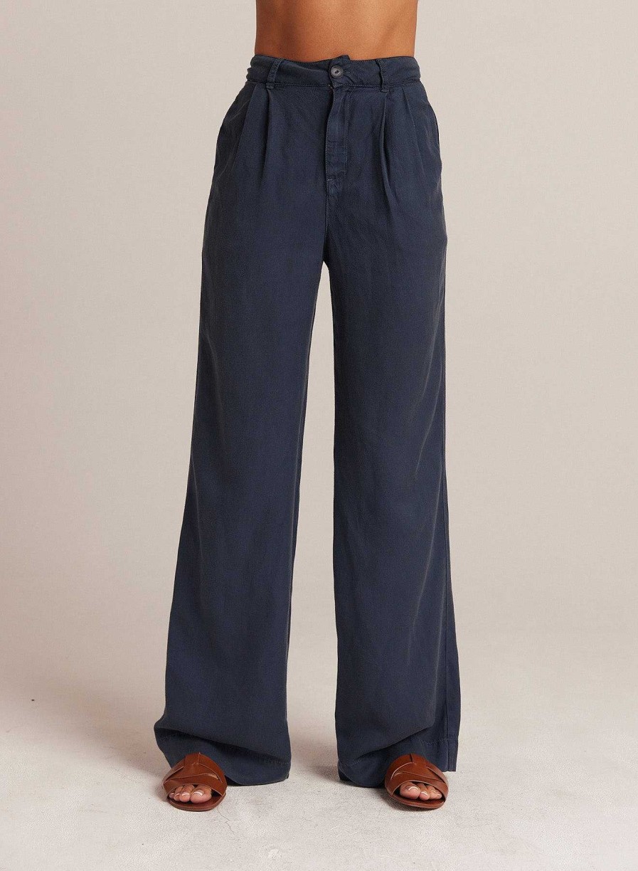 Best Bella Dahl Greta Geplooide Broek Met Wijde Pijpen - Coastal Navy