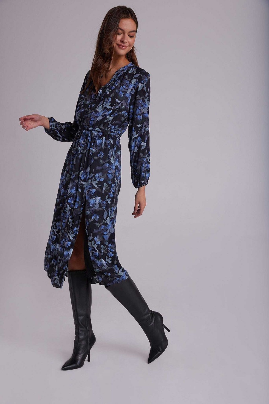 Best Bella Dahl Midi-Jurk Met Halve Knoopsluiting - Frosted Bloemenprint